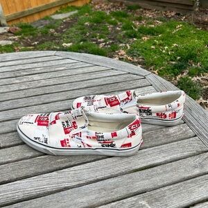 VANS Classic‎ Slip On Packing Tape Size 13 cream red  Sneakers Old Skool